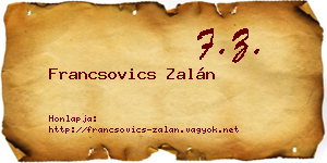 Francsovics Zalán névjegykártya