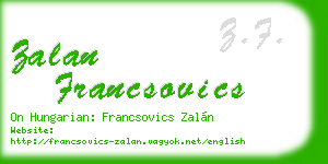 zalan francsovics business card